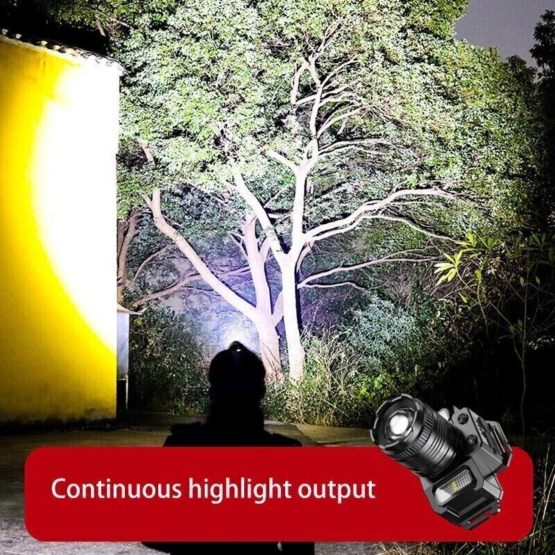 900000LM LED Headlamp Rechargeable Headlight Zoomable Head Torch Lamp Flashlight 4