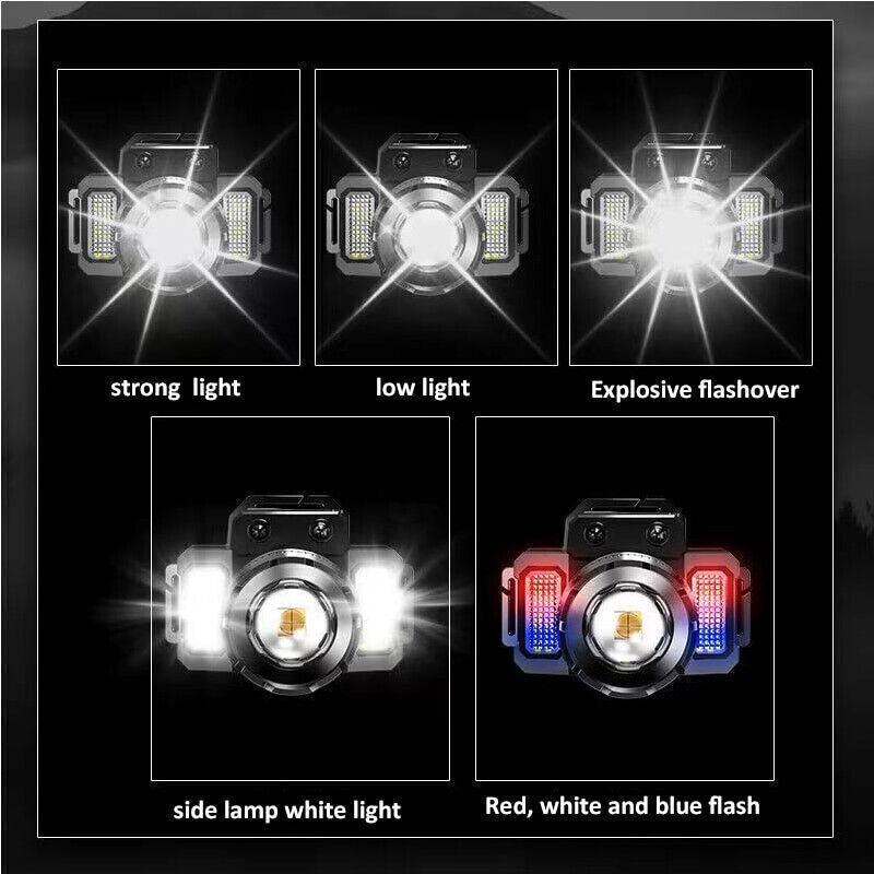 900000LM LED Headlamp Rechargeable Headlight Zoomable Head Torch Lamp Flashlight 13