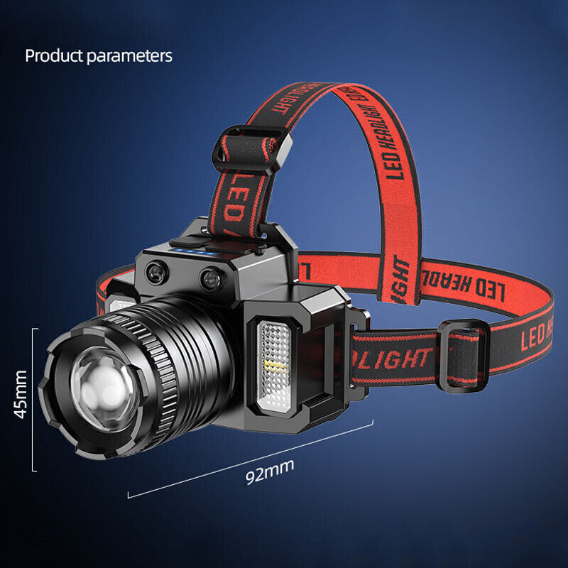 900000LM LED Headlamp Rechargeable Headlight Zoomable Head Torch Lamp Flashlight 14