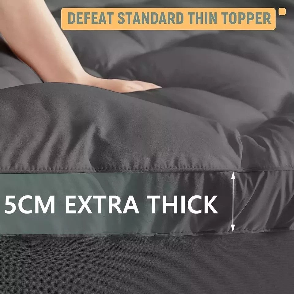 5CM Bedding Luxury Pillowtop Mattress Topper Mat Pad Antibacterial and dust mite-resistant Single:92*188 8