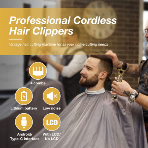 Professional Mens Hair Clippers Shaver Trimmers Machine Cordless Beard Electric 12