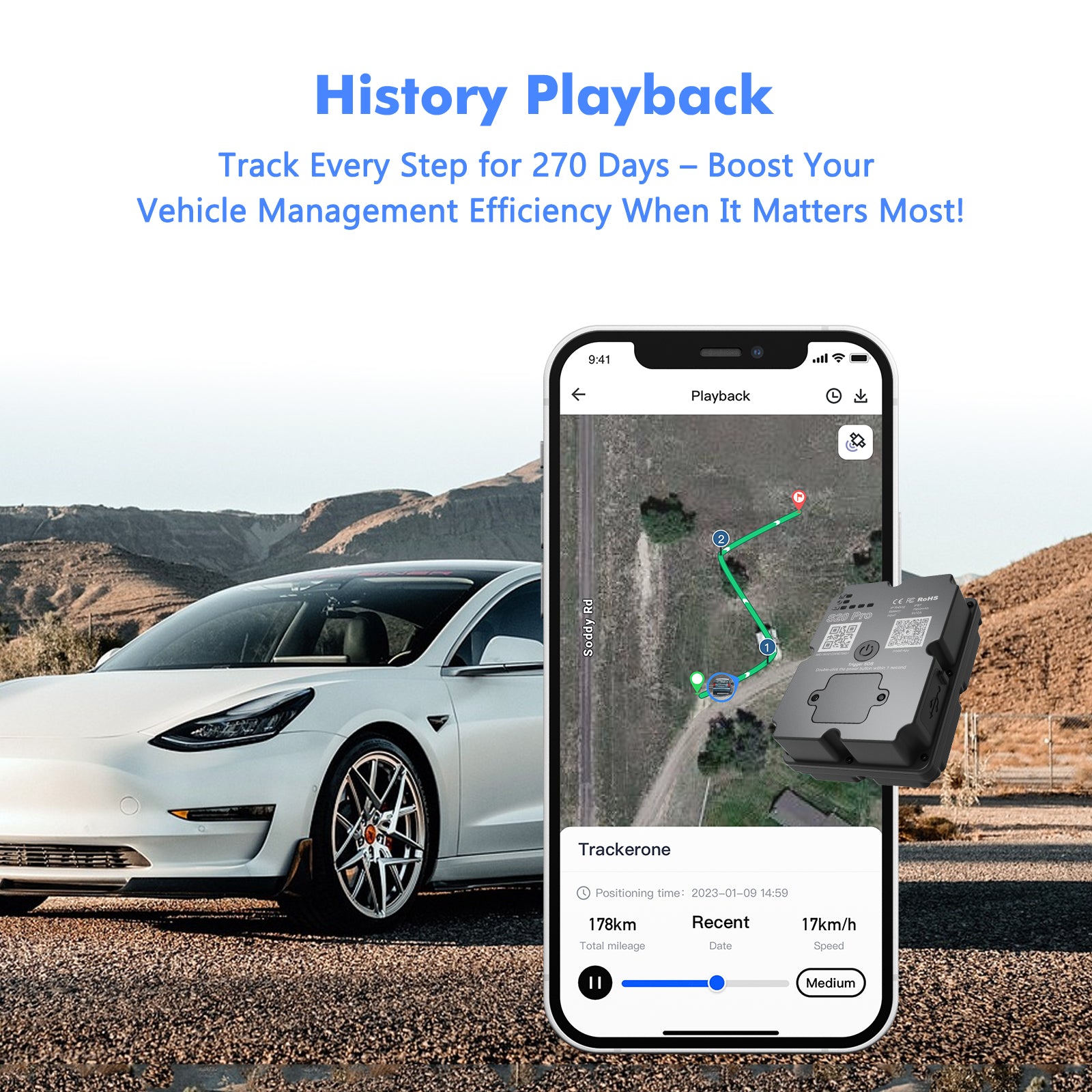 4G GPS Tracker for Car/Moto/Luggage - Waterproof, Real-time Tracking 30 Days Battery Life, Remote Control via Free Trial App. 4