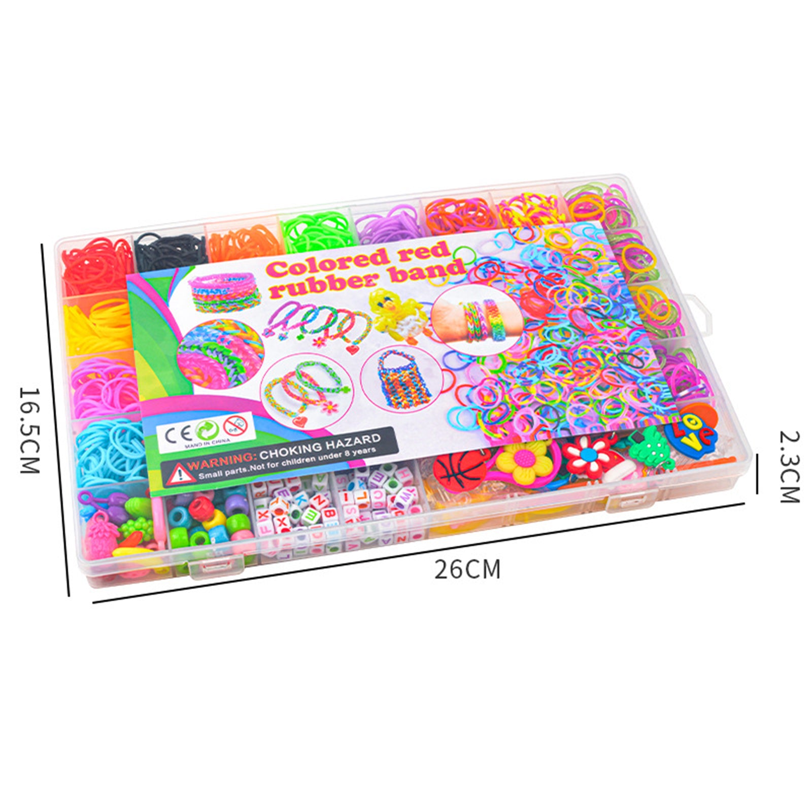 40Grids Rainbow Loom Bands Rubber Bracelet Making Kit S Clips Beads DIY Toys 5
