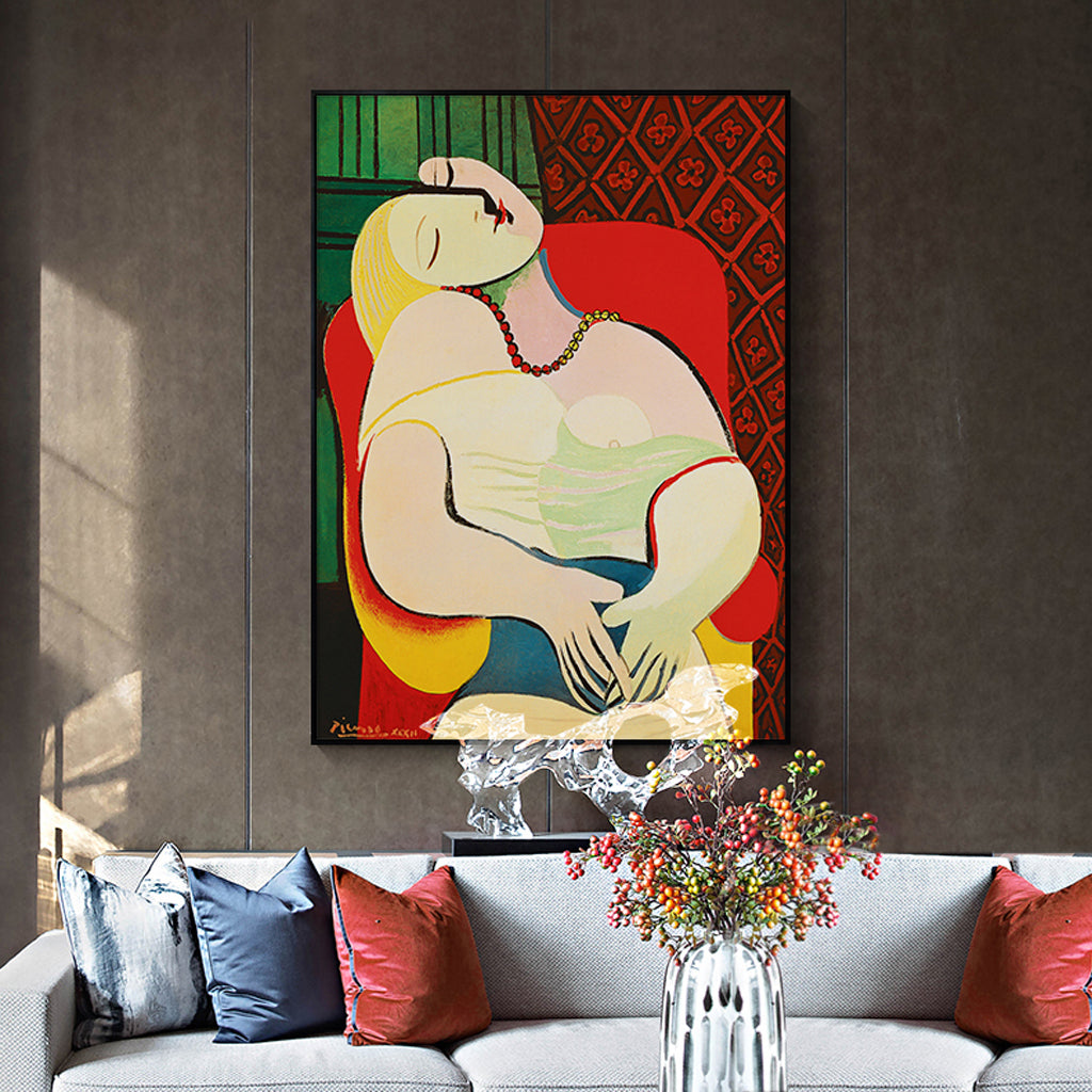 Wall Art 70cmx100cm The dream by Pablo Picasso Gold Frame Canvas 3