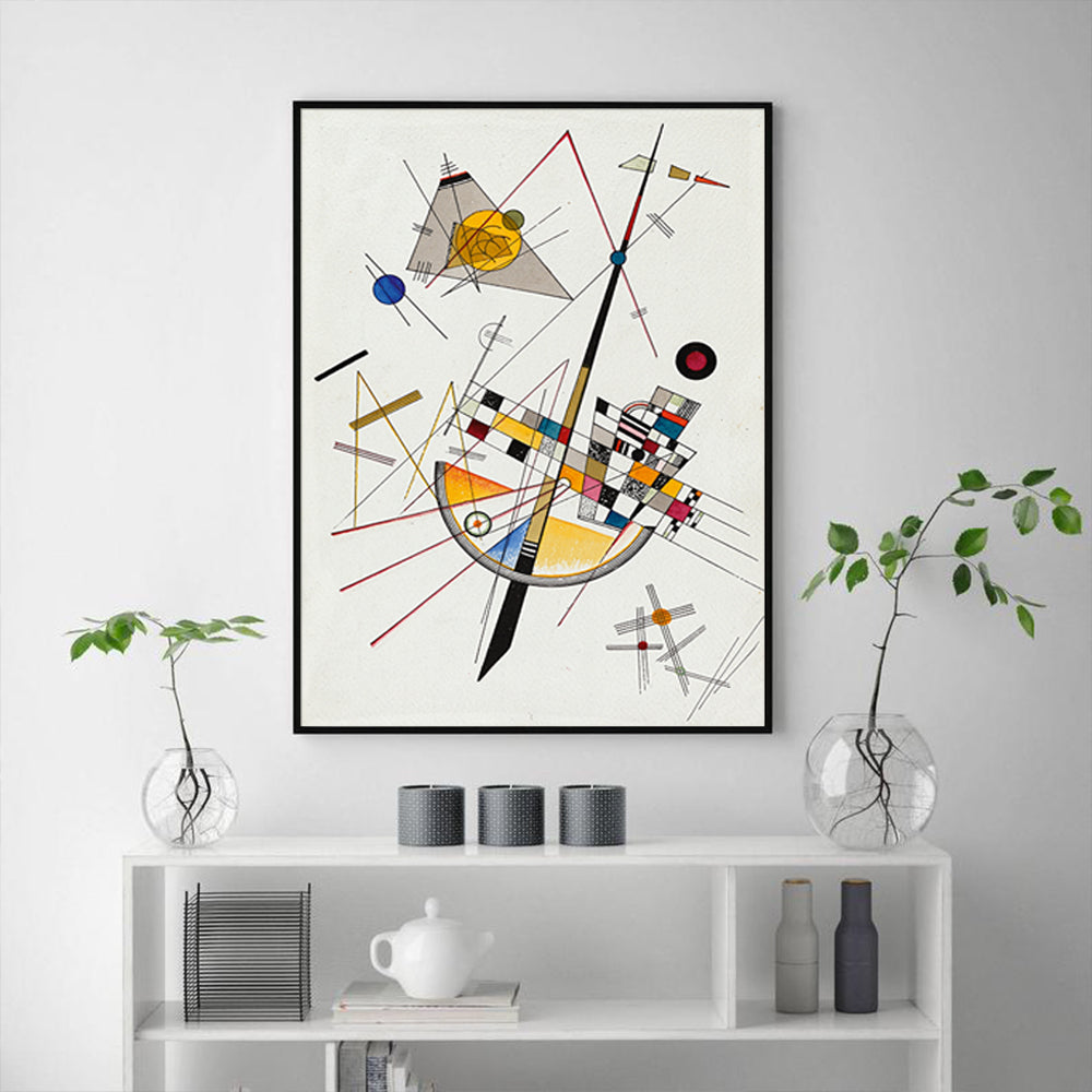 Wall Art 50cmx70cm Delicate Tension By Wassily Kandinsky Black Frame Canvas 4