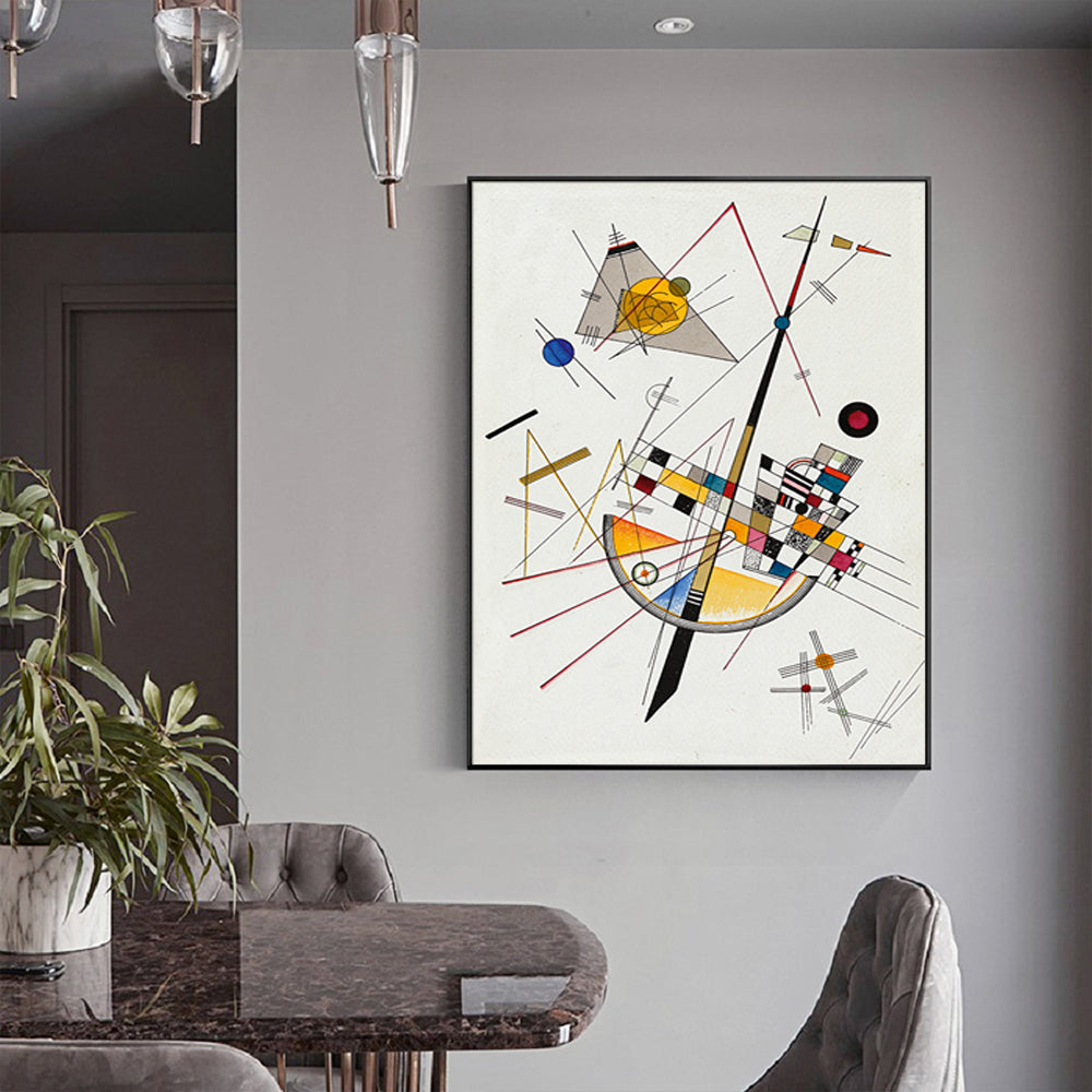 Wall Art 60cmx90cm Delicate Tension By Wassily Kandinsky Black Frame Canvas 3
