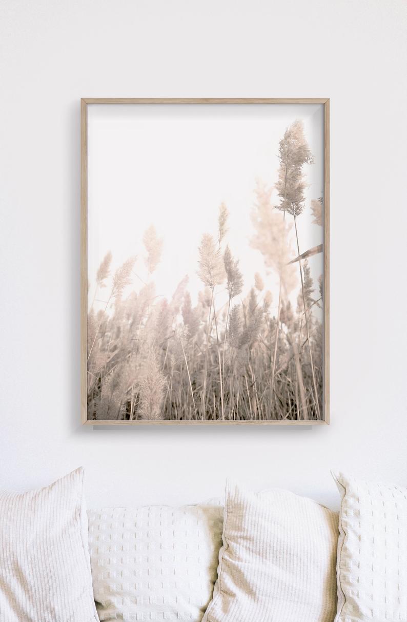 Wall Art 60cmx90cm Pampas Grass 2 Sets Wood Frame Canvas 4