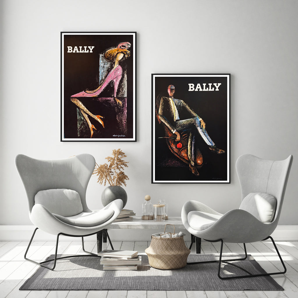 Wall Art 40cmx60cm Bally Man & Woman 2 Sets Black Frame Canvas 3