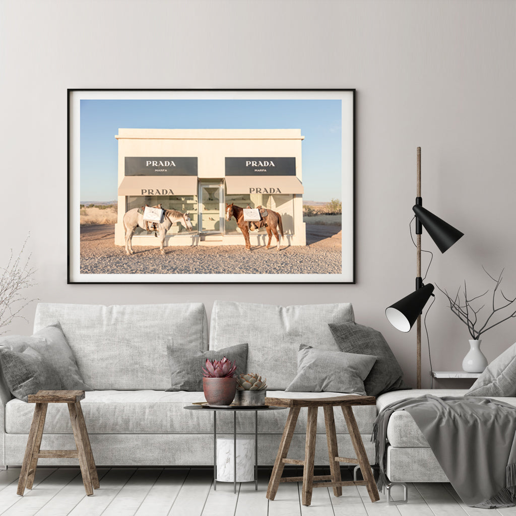 Wall Art 60cmx90cm Horses Fashion Black Frame Canvas 3