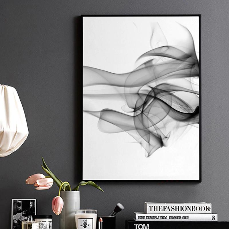 Wall Art 70cmx100cm Stylish Abstract Black 2 Sets Black Frame Canvas 3