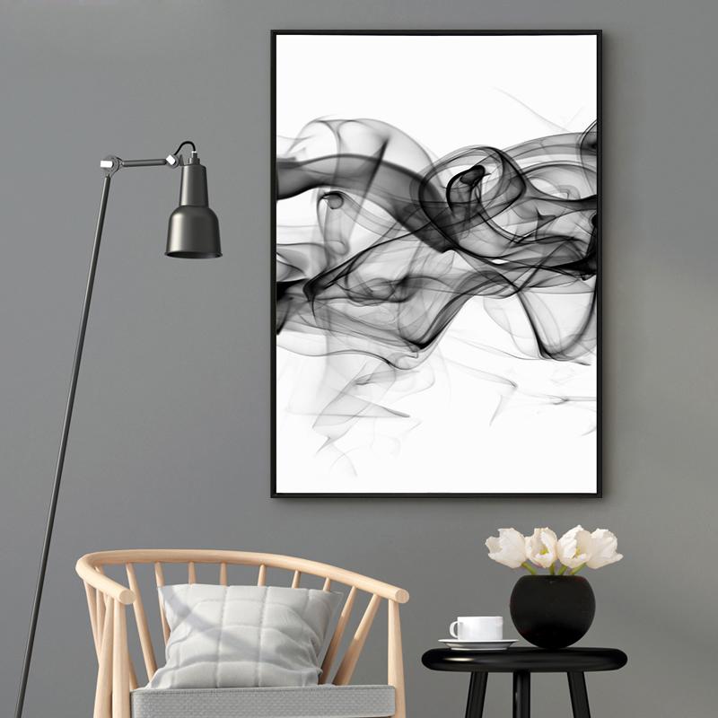 Wall Art 80cmx120cm Stylish Abstract Black 2 Sets Black Frame Canvas 4