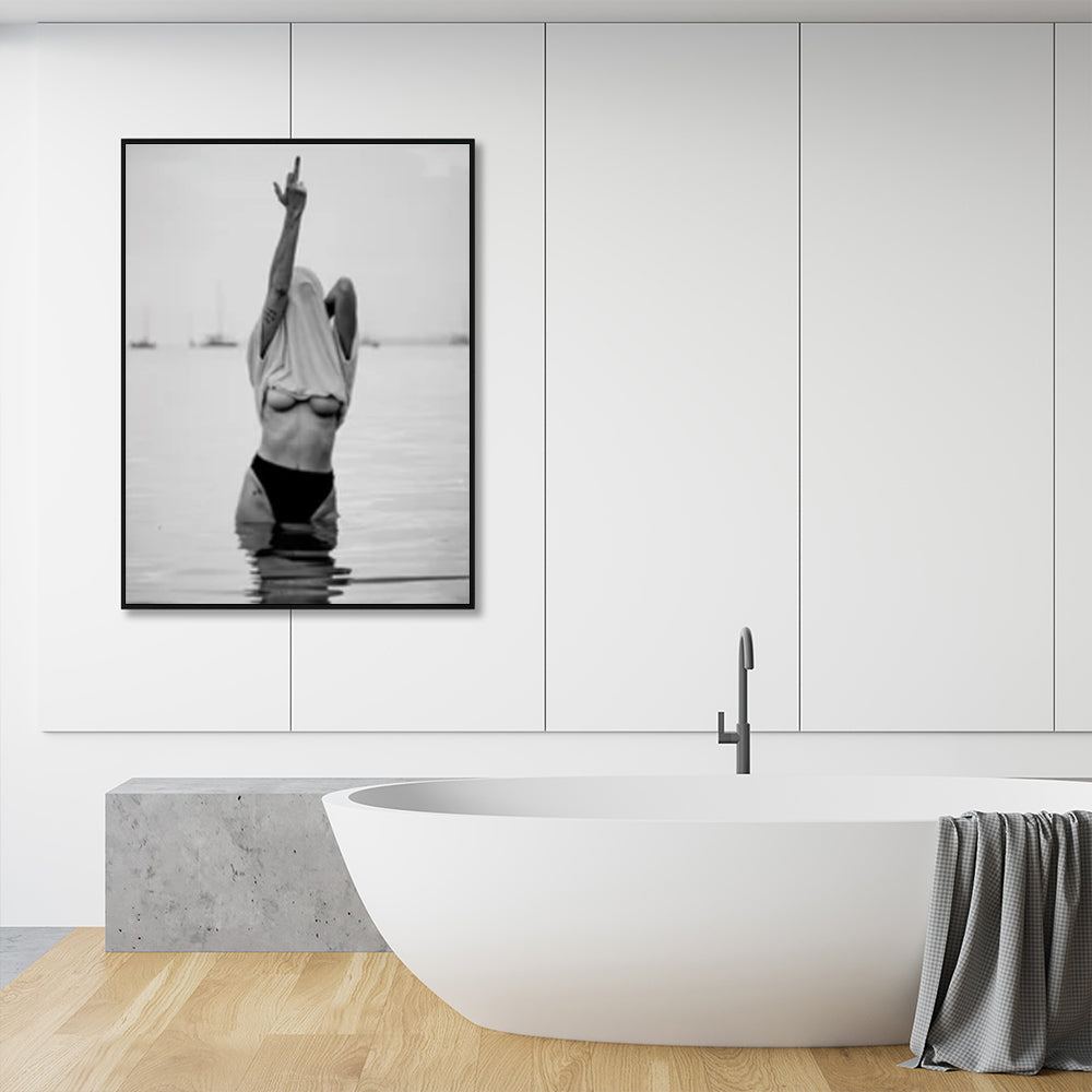 Wall Art 80cmx120cm Feminist Print Black Frame Canvas 3