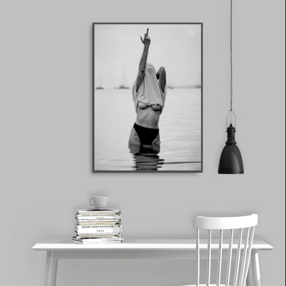 Wall Art 100cmx150cm Feminist Print Black Frame Canvas 4