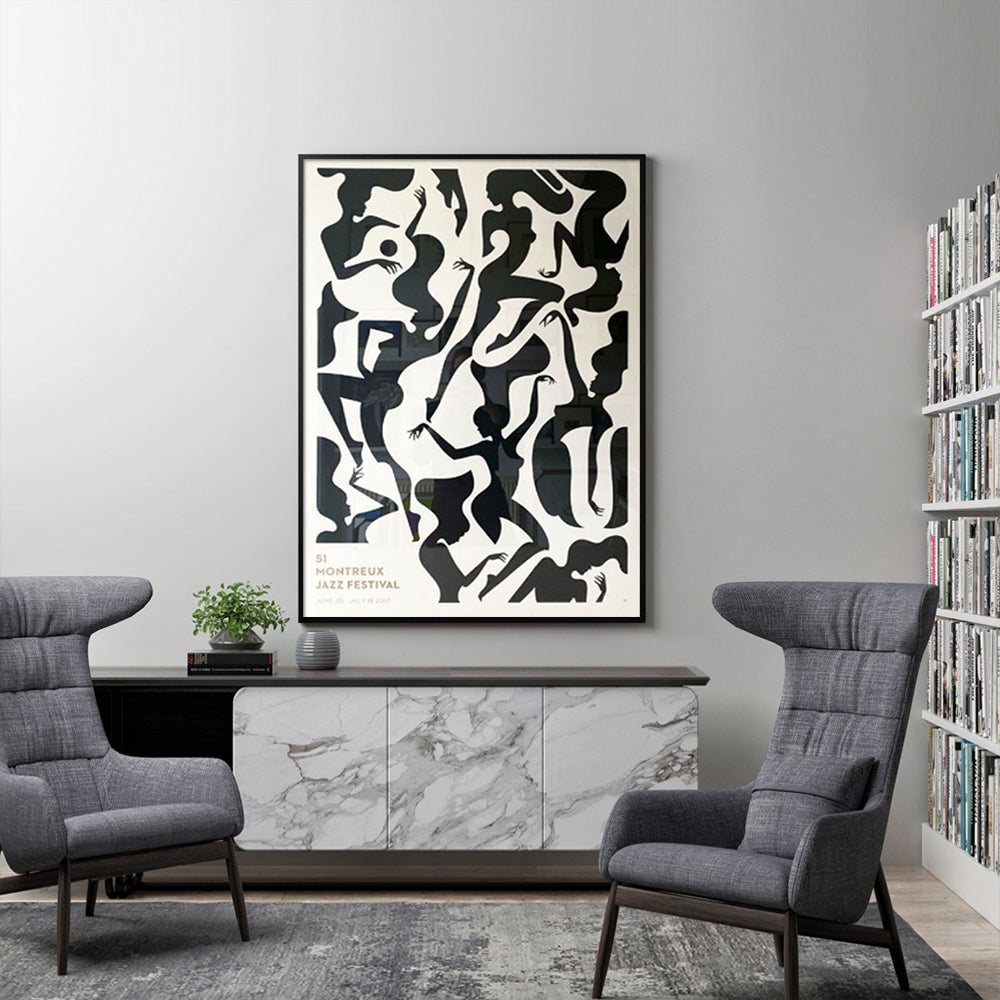 Wall Art 50cmx70cm Jazz Festival Black Frame Canvas 3