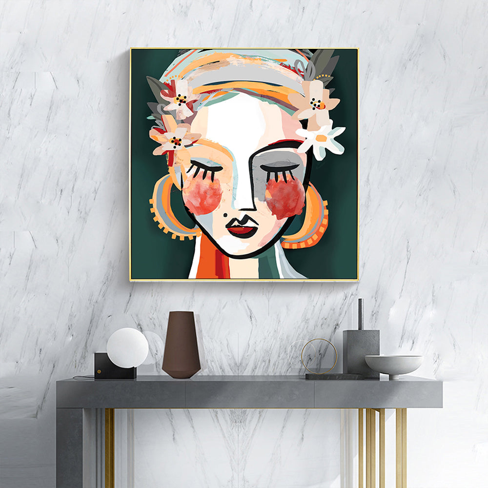 Wall Art 70cmx70cm Sophie II Gold Frame Canvas 3