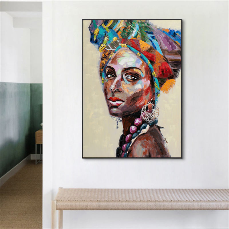 Wall Art 50cmx70cm African women 2 Sets Black Frame Canvas 3