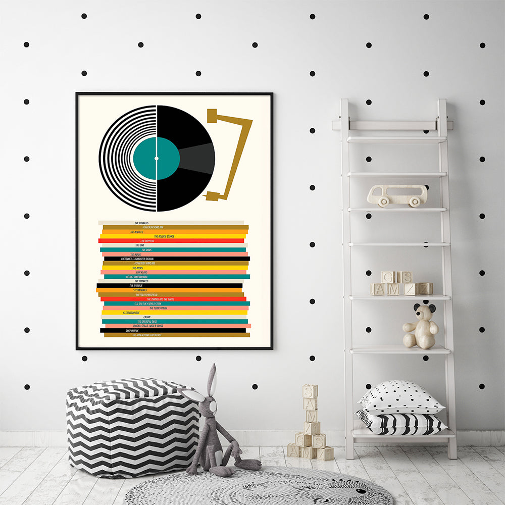 Wall Art 100cmx150cm Music Black Frame Canvas 3