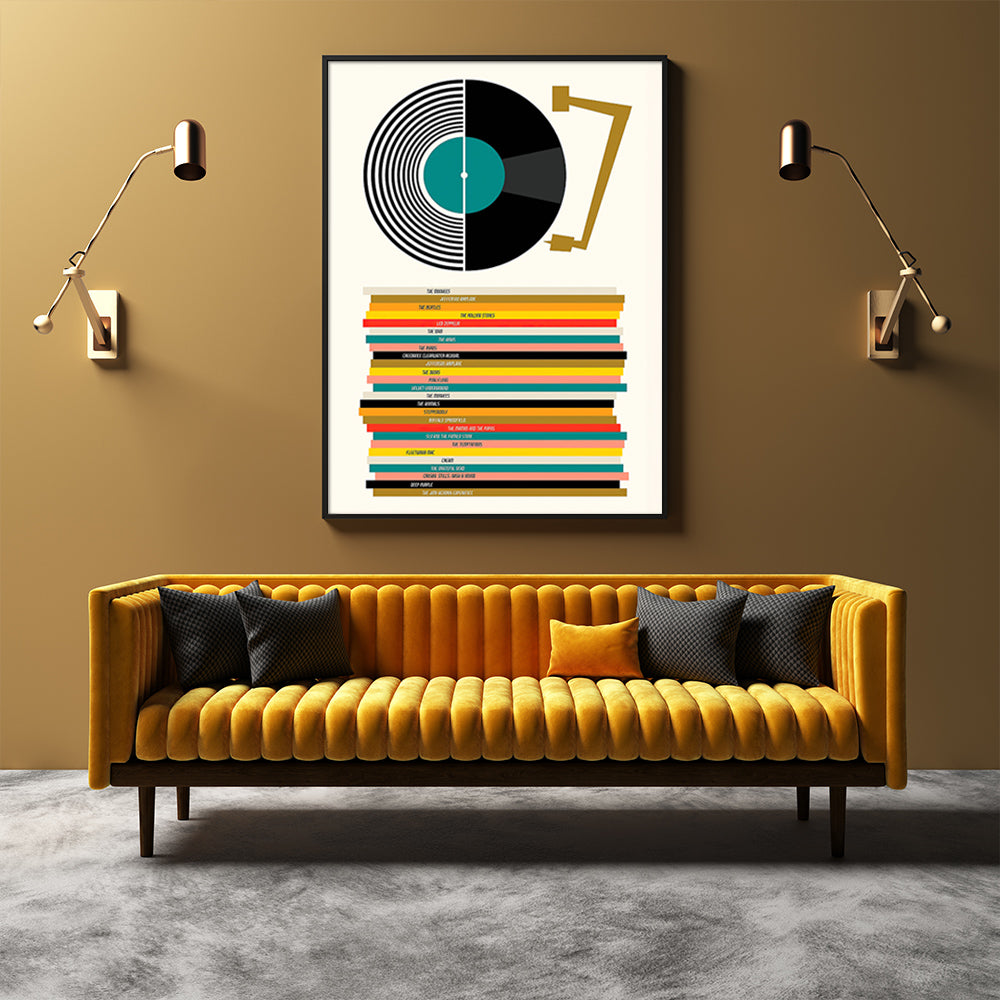 Wall Art 60cmx90cm Music Black Frame Canvas 4