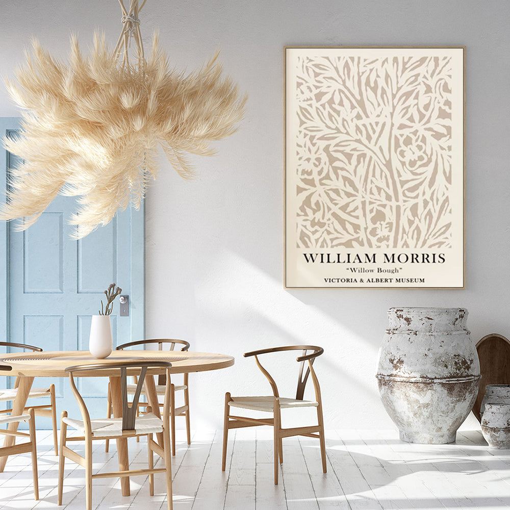 Wall Art 80cmx120cm William Morris Neutral Wood Frame Canvas 3