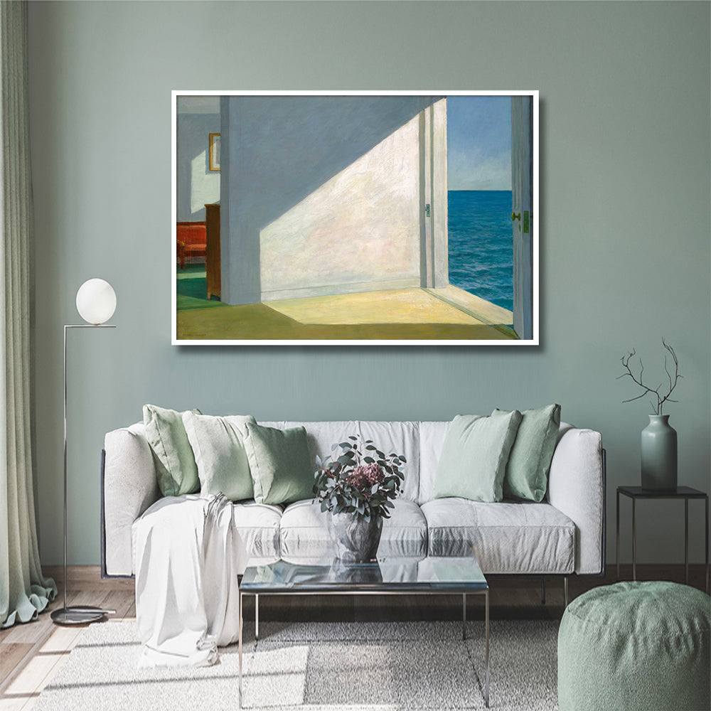 Wall Art 60cmx90cm Room By The Sea By Edward Hopper White Frame Canvas 4