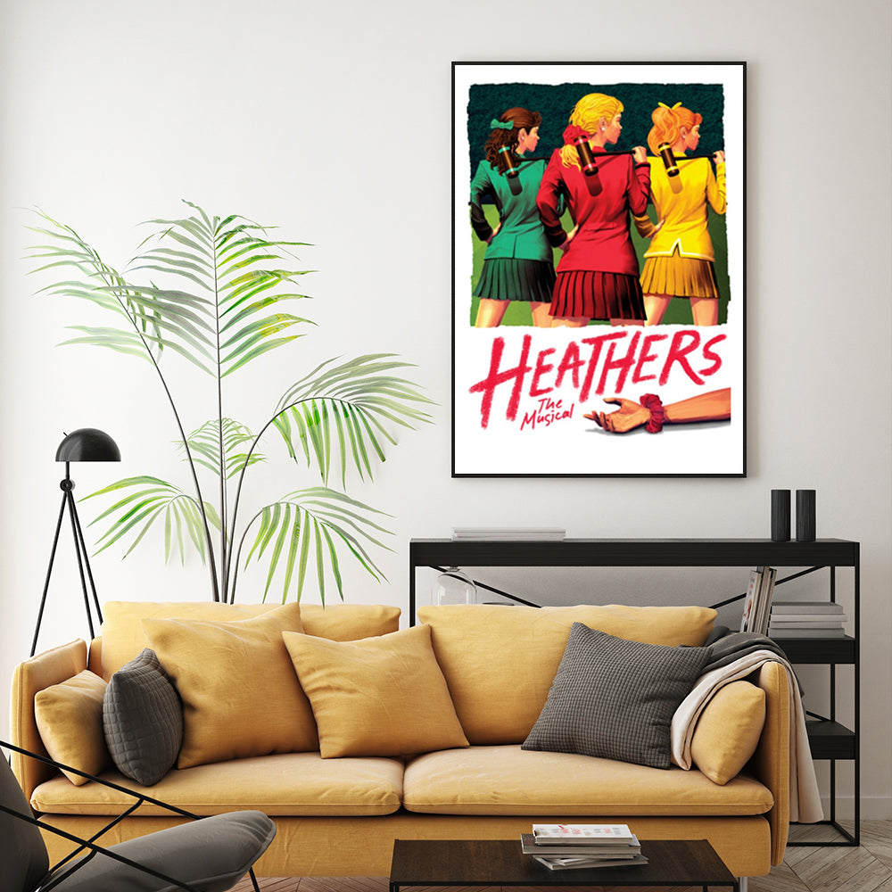 Wall Art 70cmx100cm Heathers The Musical Black Frame Canvas 3