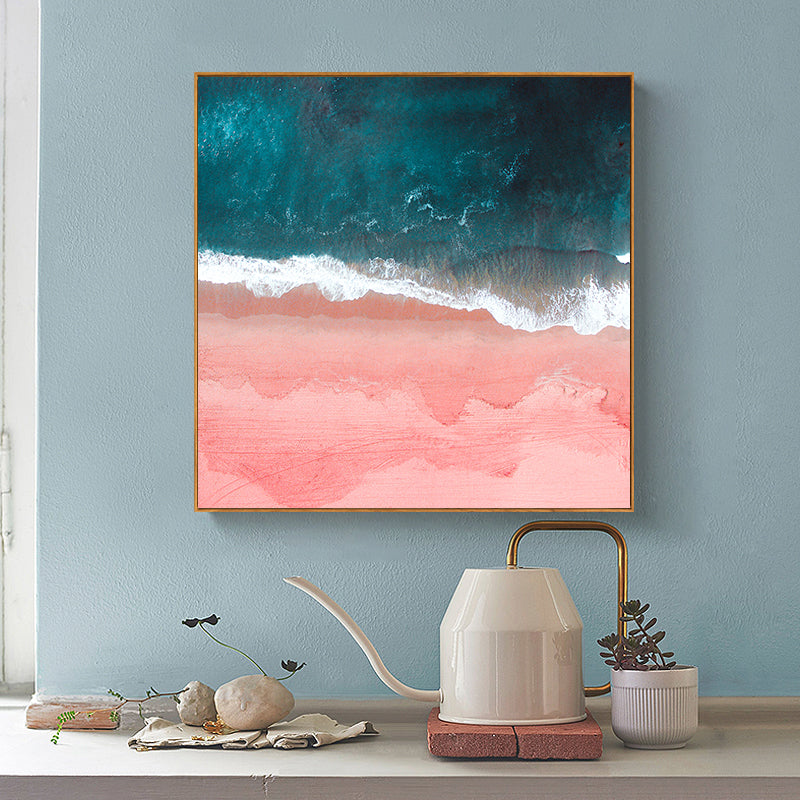 Wall Art 100cmx100cm Pink Sea Wood Frame Canvas 3