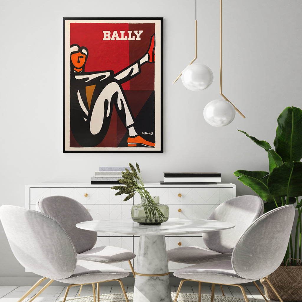 Wall Art 100cmx150cm Bally Man by Villemot Black Frame Canvas 3