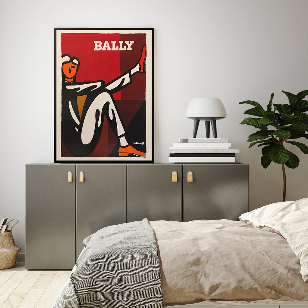 Wall Art 80cmx120cm Bally Man by Villemot Black Frame Canvas 4