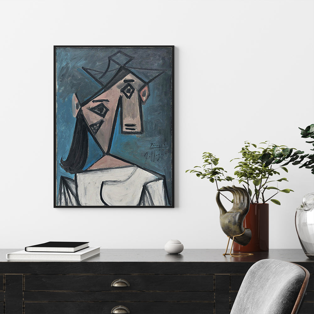 Wall Art 100cmx150cm Head Of A Woman By Pablo Picasso Black Frame Canvas 3