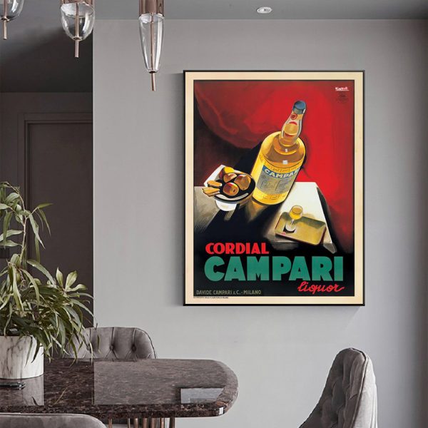 Wall Art 90cmx135cm Cordial Campari Liquor Black Frame Canvas 3
