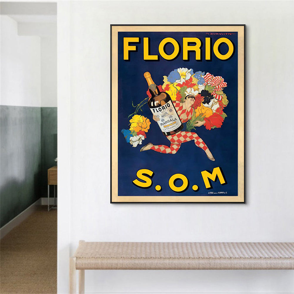 Wall Art 90cmx135cm Florio S.O.M Black Frame Canvas 3
