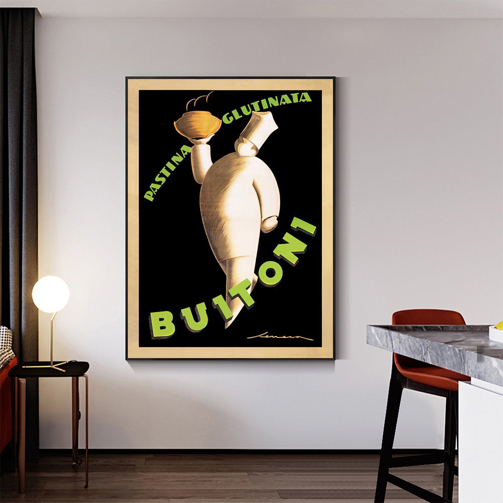 Wall Art 60cmx90cm Buitoni Black Frame Canvas 3
