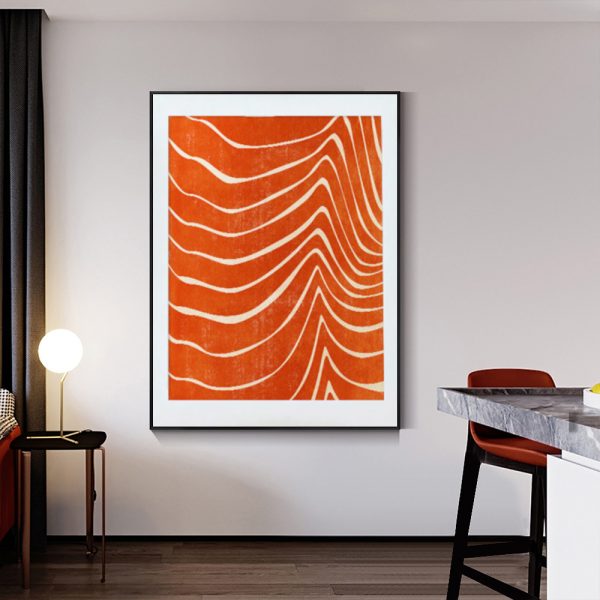 Wall Art 90cmx135cm Abstract Orange Black Frame Canvas 3