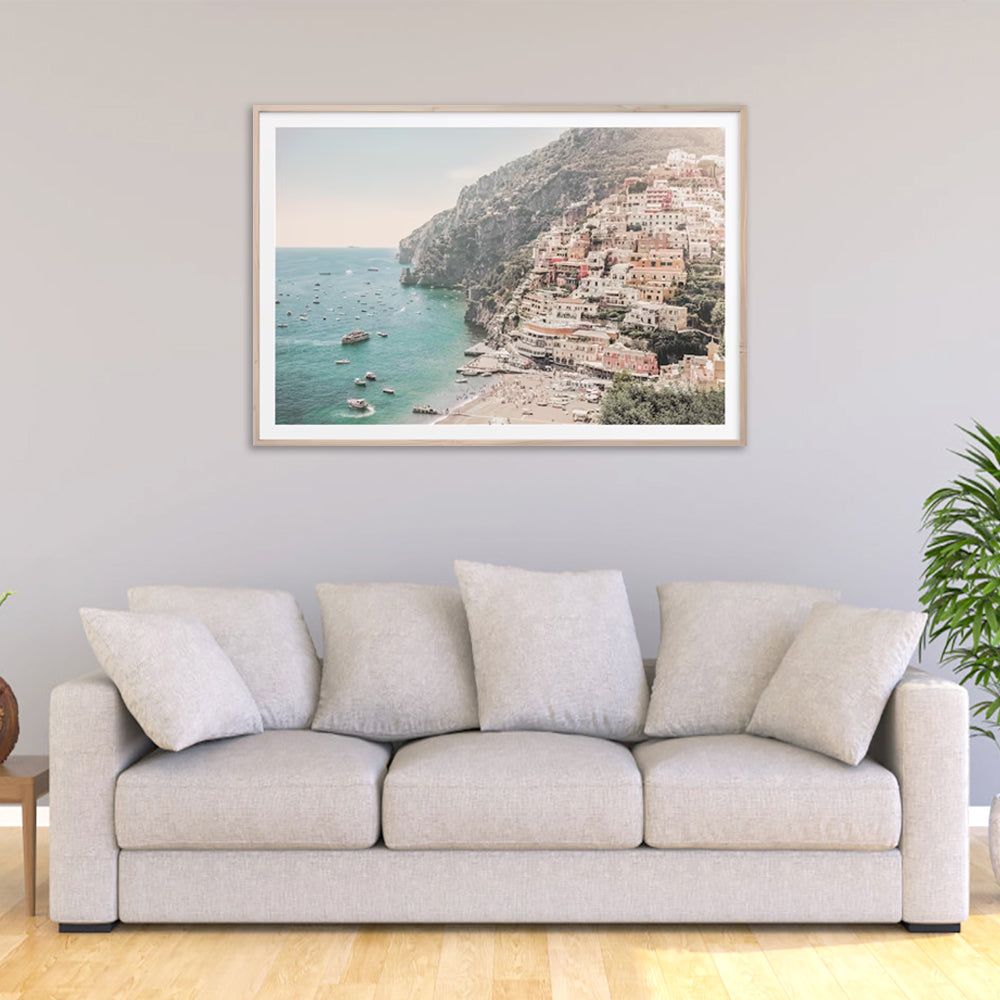 Wall Art 60cmx90cm Italy Amalfi Coast Wood Frame Canvas 4