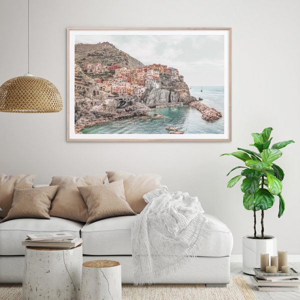 Wall Art 90cmx135cm Italy Cinque Terre Wood Frame Canvas 4