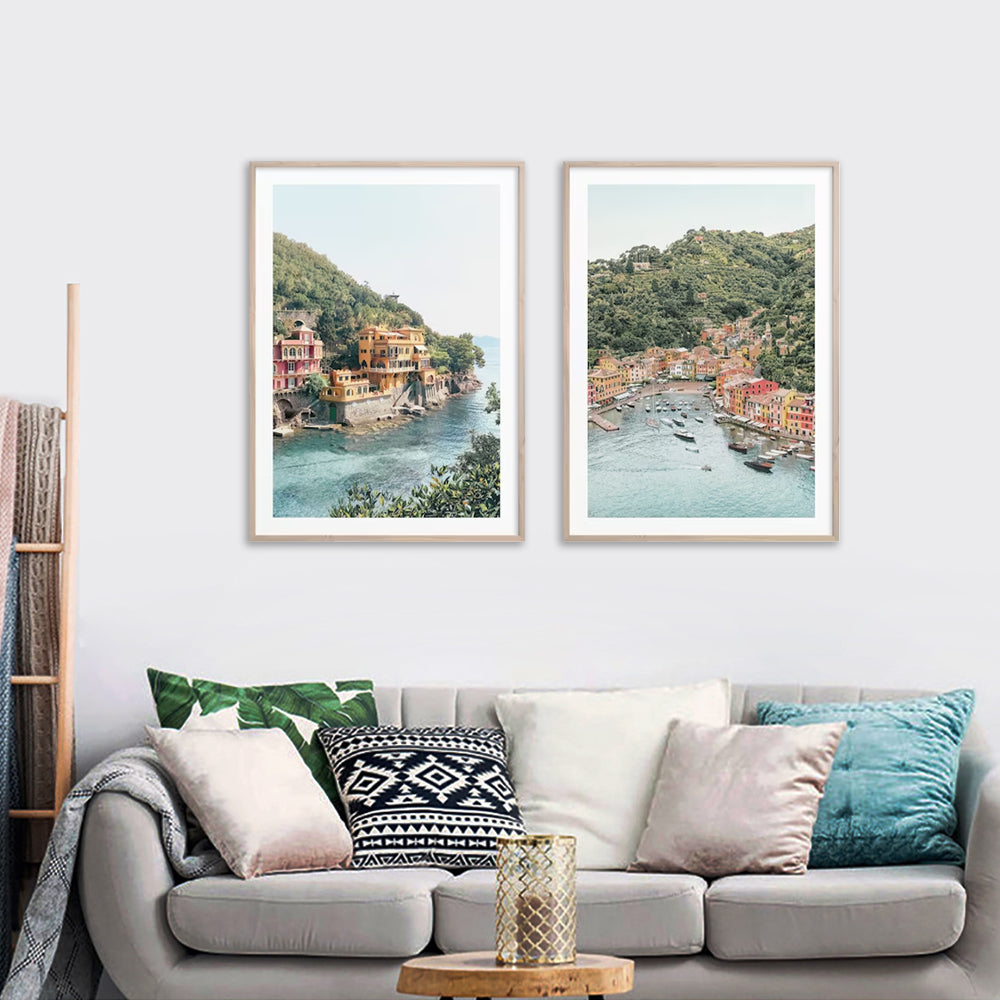 Wall Art 40cmx60cm Italy Coast 2 Sets Wood Frame Canvas 3