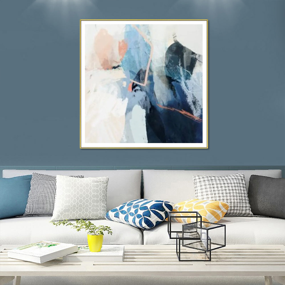 Wall Art 100cmx100cm Luz I Gold Frame Canvas 3