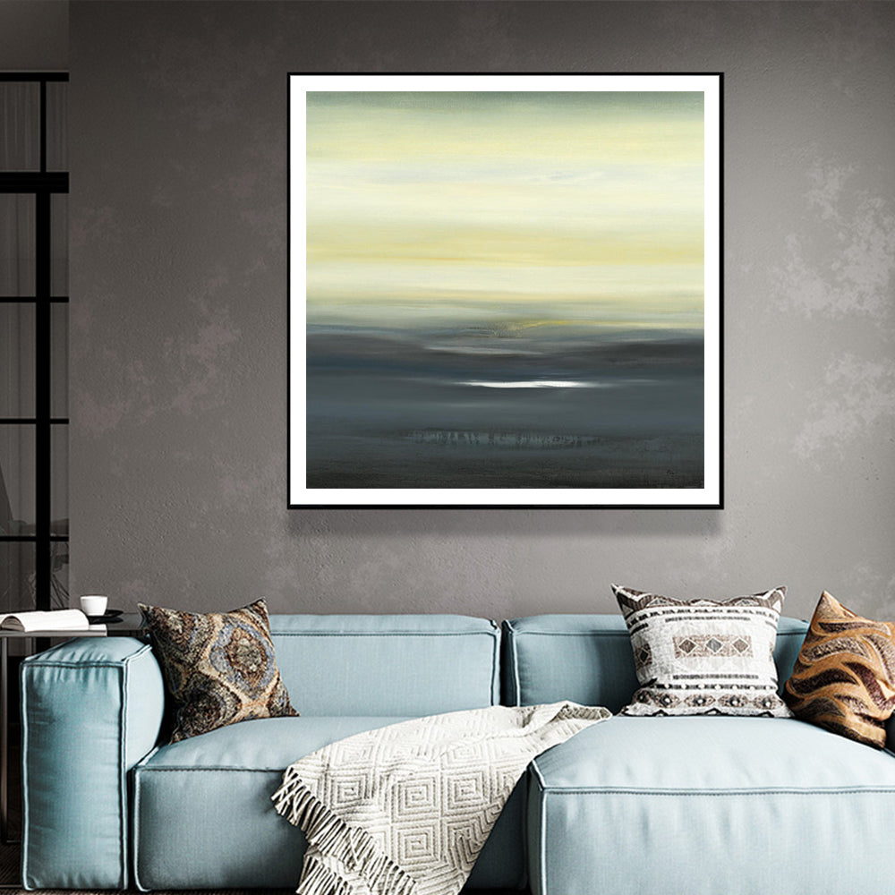 Wall Art 60cmx60cm Land of Serenity Black Frame Canvas 3