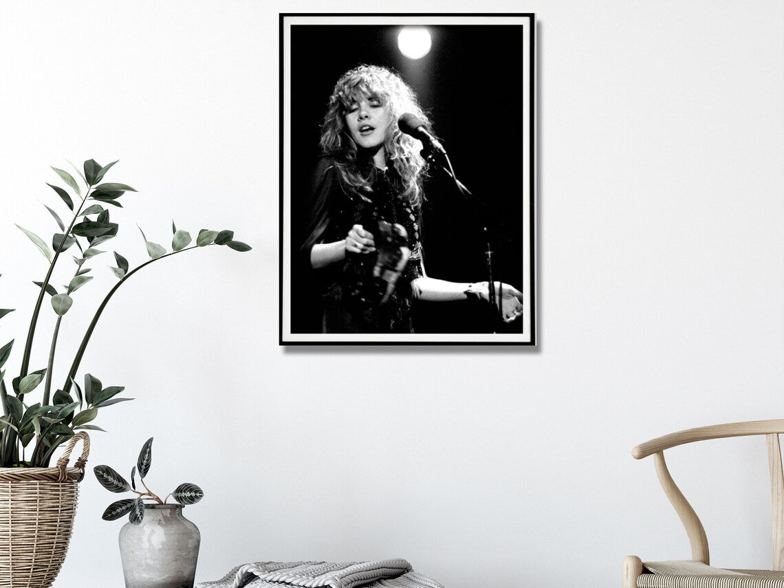 Wall Art 60cmx90cm Young Stevie Nicks in Concert Poster, Black Frame Canvas 3