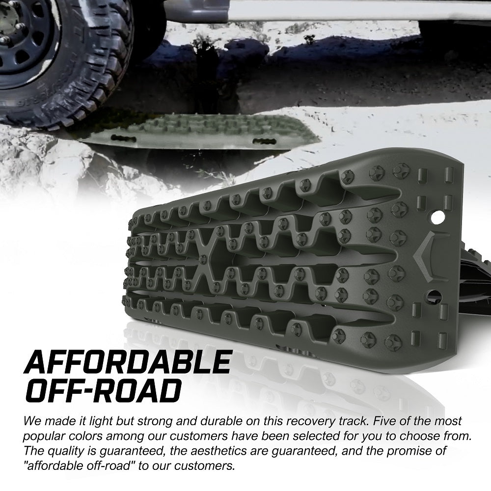 X-BULL Recovery tracks kit Boards 4WD strap mounting 4x4 Sand Snow Car qrange GEN3.0 6pcs OLIVE 3