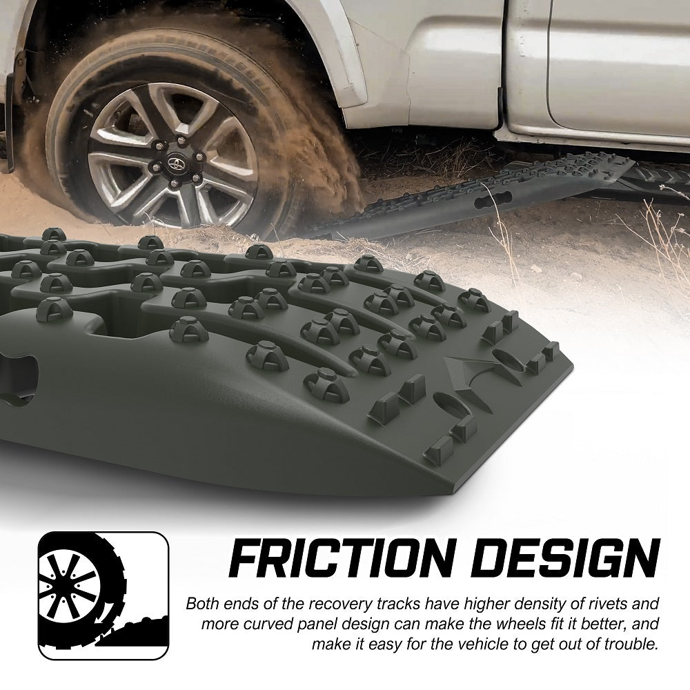 X-BULL Recovery tracks kit Boards 4WD strap mounting 4x4 Sand Snow Car qrange GEN3.0 6pcs OLIVE 4