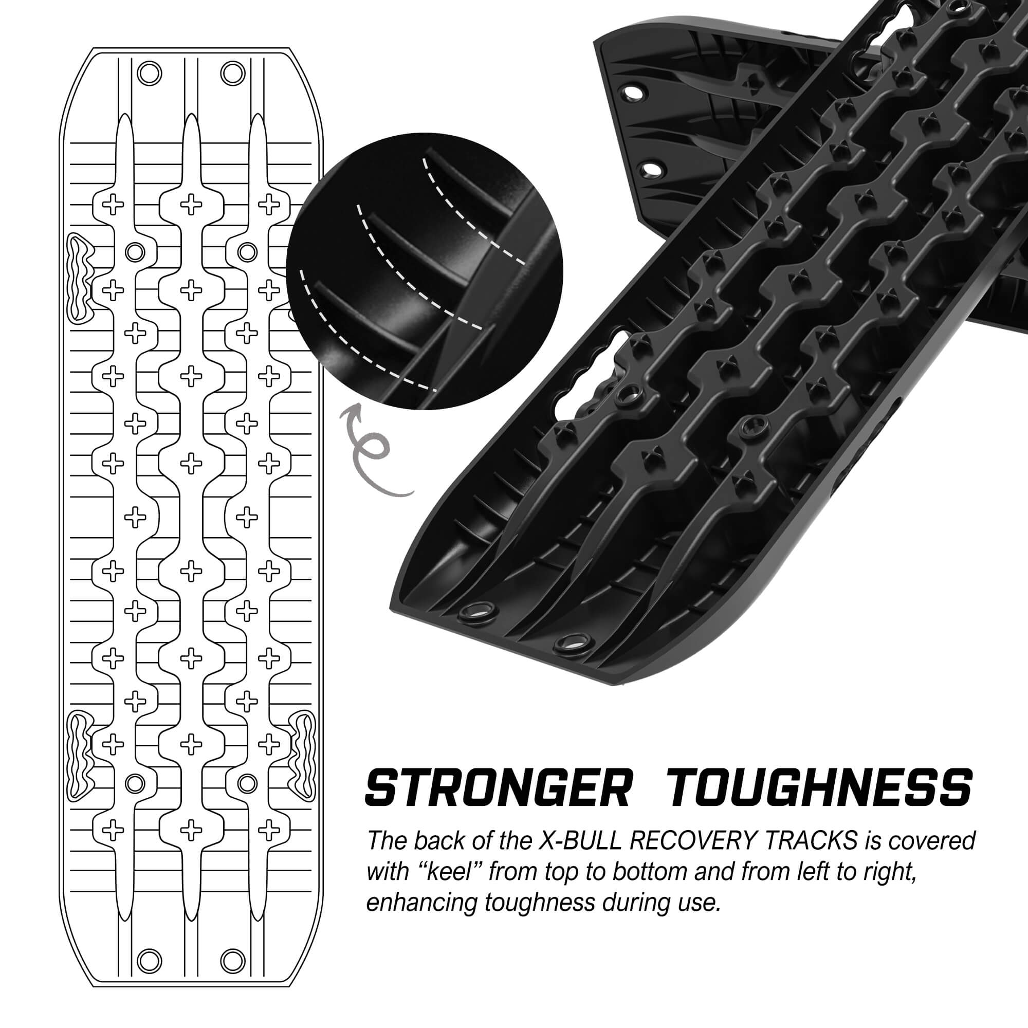 X-BULL Recovery Tracks Boards 10T 4PCS Snow Mud Essential Car Vehicle 4WD Carry Bag 5