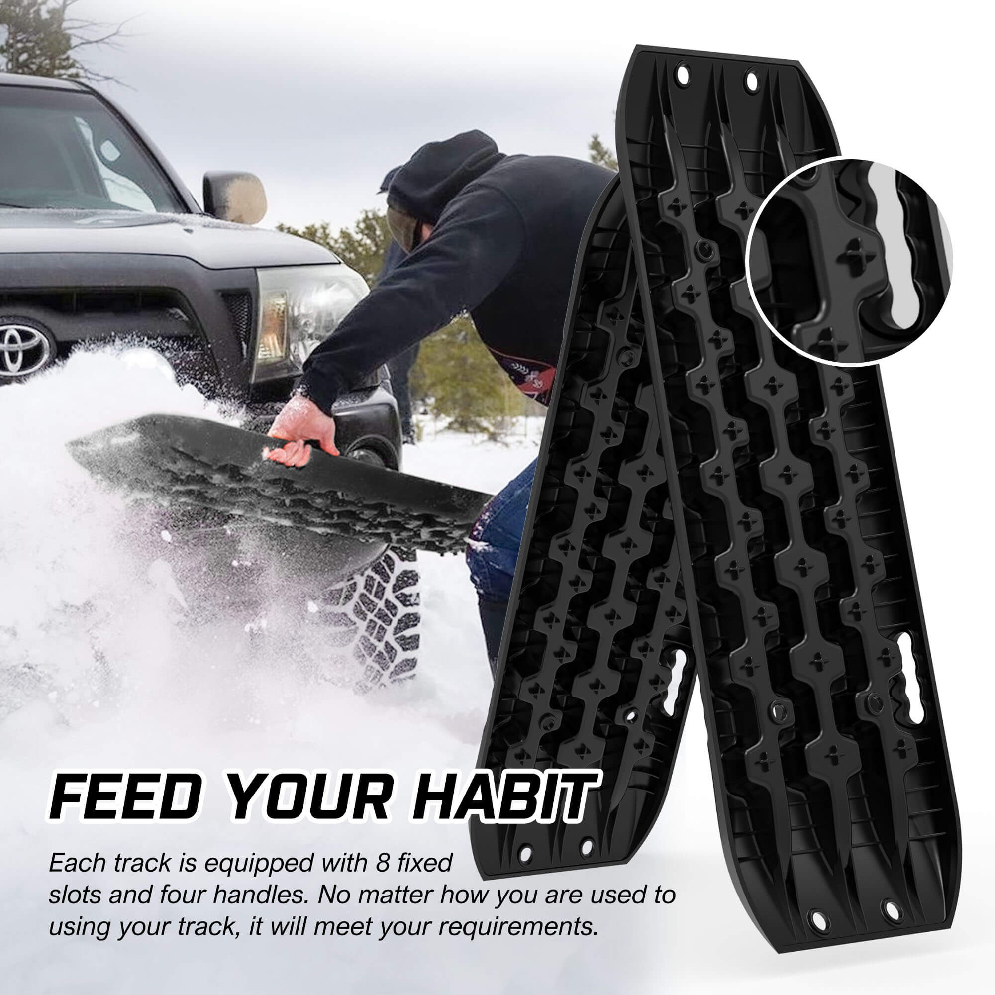 X-BULL Recovery Tracks Boards 10T 4PCS Snow Mud Essential Car Vehicle 4WD Carry Bag 10