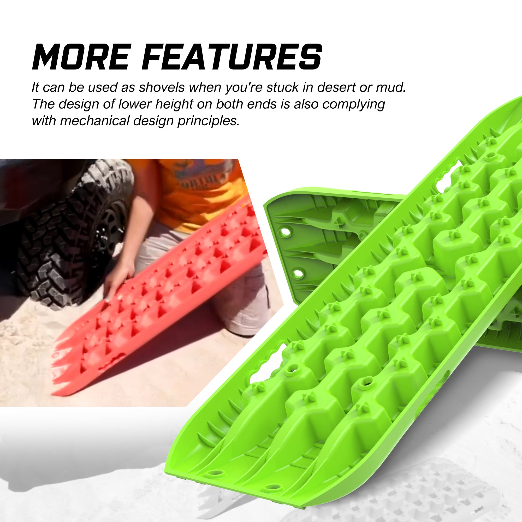 X-BULL Recovery tracks kit Boards Sand Mud Trucks 6pcs strap mounting 4x4 Sand Snow Car green GEN3.0 4