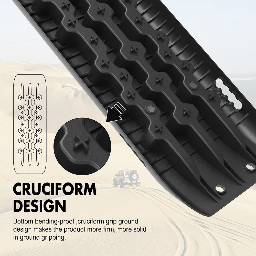 X-BULL Recovery Tracks Gen 2.0 10T Sand Mud Snow 2 Pairs Offroad 4WD 4x4 2PC 91CM Black 7
