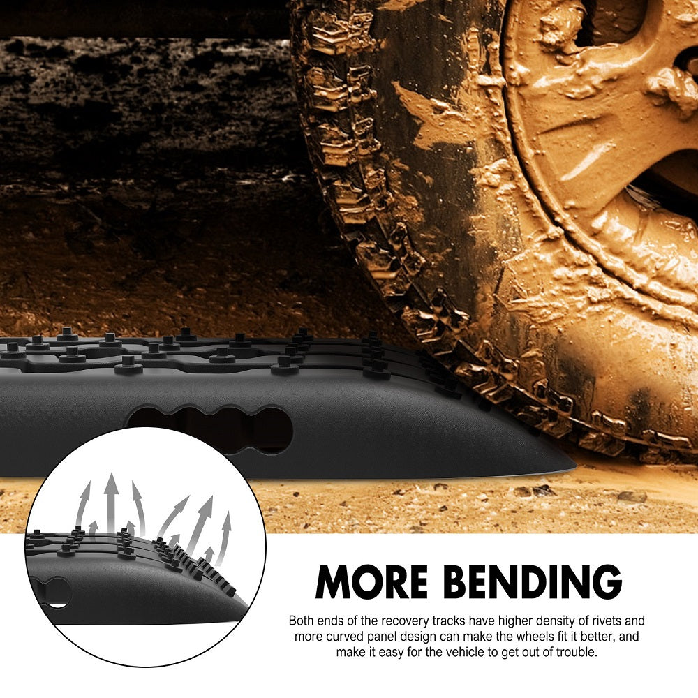 X-BULL Recovery tracks Boards 10T 2 Pairs/ Sand / Mud / Snow Mounting Bolts Pins Gen 2.0 -Black 7