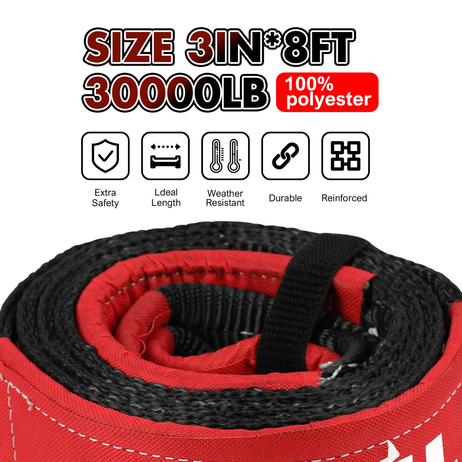 X-BULL Recovery Kit Kinetic Recovery Rope With Hitch Receiver 5T Recovery Receiver 6