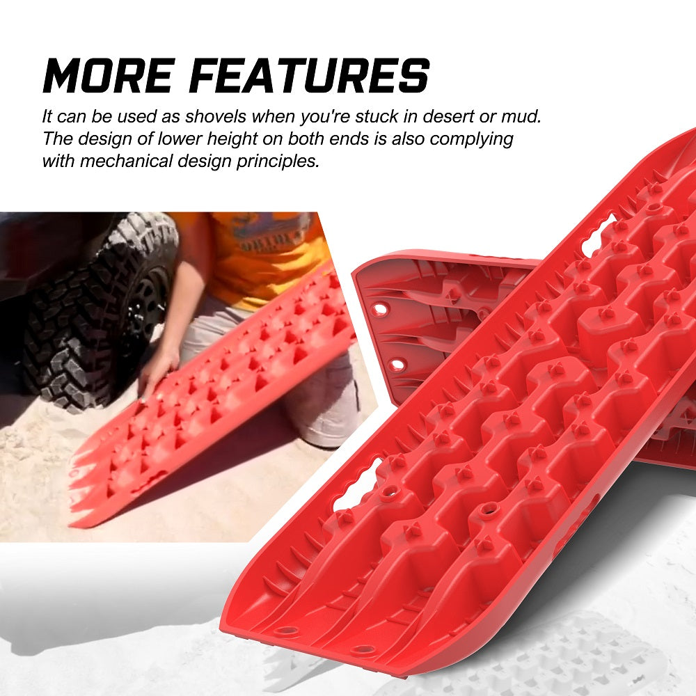 X-BULL Recovery tracks Boards 10T 2 Pairs Sand Mud Snow With Mounting Bolts pins Red 7