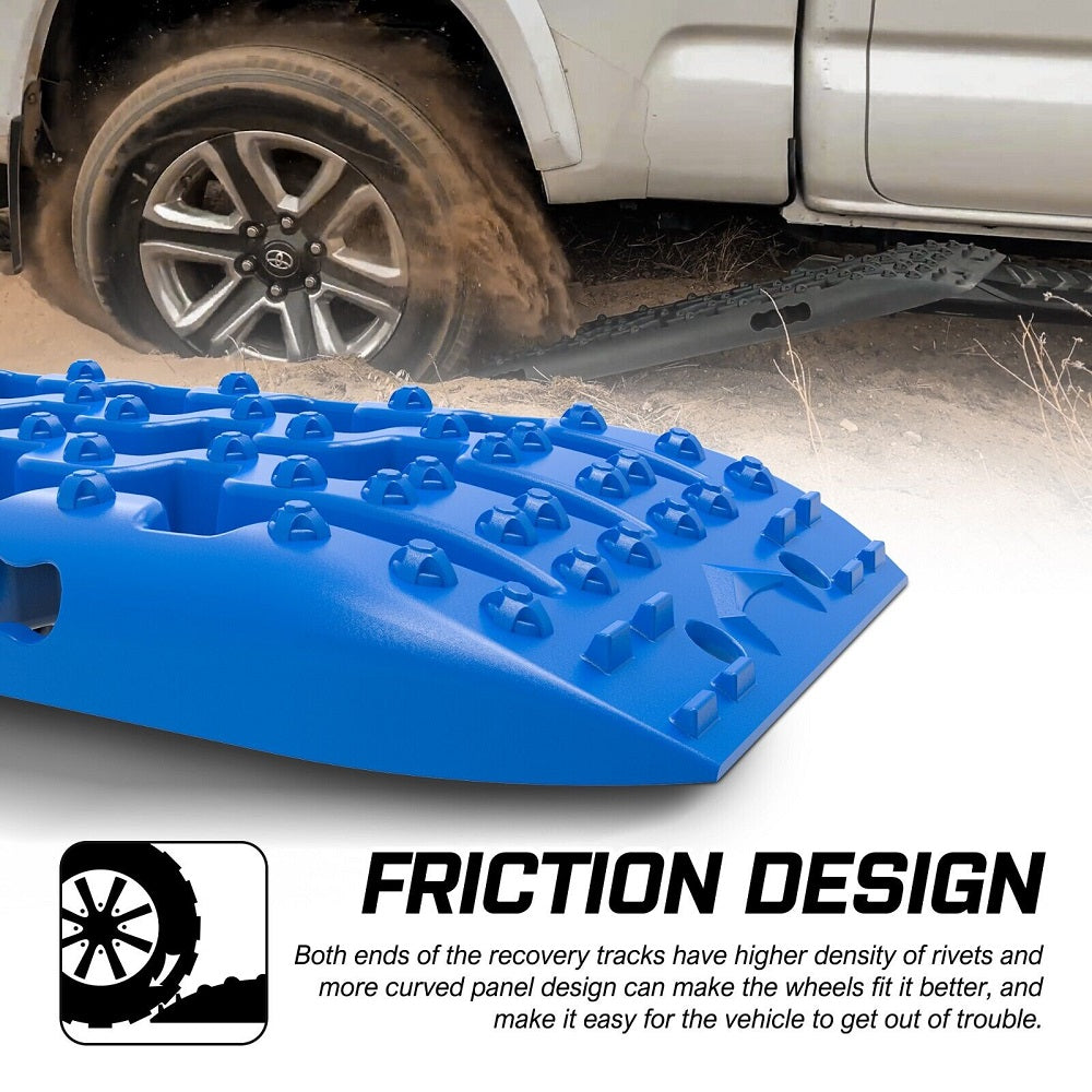 X-BULL Recovery tracks Boards 10T 2 Pairs Sand Mud Snow With Mounting Bolts pins Blue 3