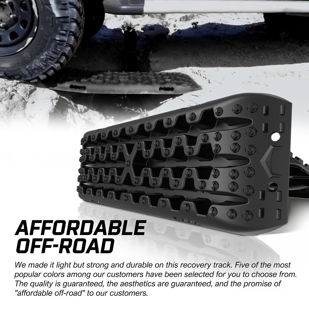 X-BULL Recovery tracks Boards 10T 2 Pairs Sand Mud Snow With Mounting Bolts pins Black 4